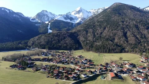 Aerial view, flight at Schleching im Achental, Traunstein district, Chiemgau, Stock Footage 183156510