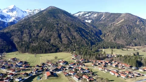 Aerial view, flight at Schleching im Achental, Traunstein district, Chiemgau, Stock Footage 183156847