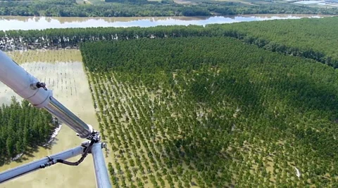 Aerial view of flooding river Sava Video stock 59147843