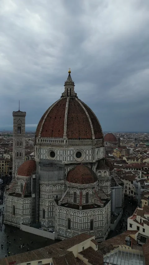 Aerial View of Florence Cathedral Dome in Tuscany, Florence, Italy Stock Footage 335819062