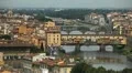 Aerial View of Florence, Italy, The Ponte Vecchio (Old Bridge), Arno River HD Footage