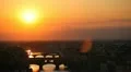 Aerial View Florence Skyline Sunset, Italy, The Ponte Vecchio Old Bridge Arno HD Footage