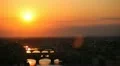 Aerial View of Florence Sunset, Italy, The Ponte Vecchio (Old Bridge), Arno HD Footage