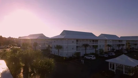 Aerial view of the Florida Beach and hotels Stock Footage 70850642