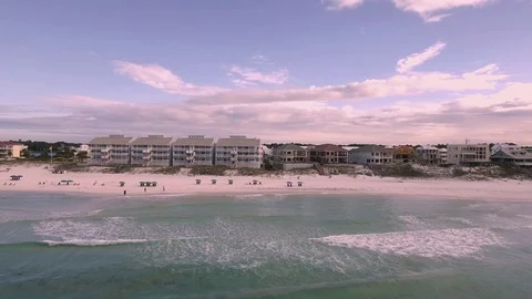 Aerial view of the Florida Beach sunset and hotels Stock-Footage 70865642
