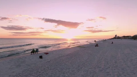 Aerial view of the Florida Beach sunset 스톡 동영상 74734024