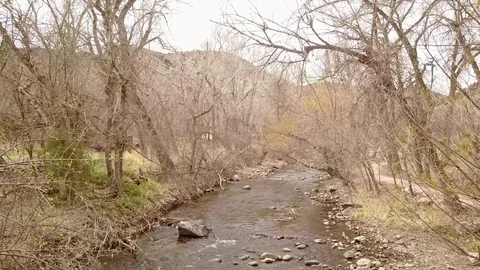 Aerial View of Flowing River Stock-Footage 73650849