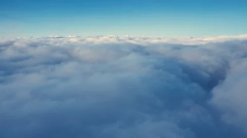 Aerial view of fluffy white clouds Stock Footage 81107659