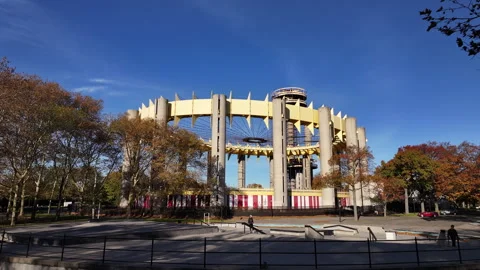 Aerial view of Flushing Meadows Park Stock Footage 255255392