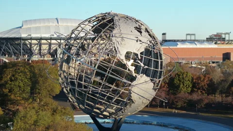 Aerial view of Flushing Meadows Park Corona Park Stock Footage 295138759