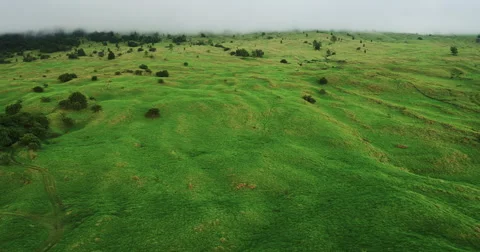 Aerial view flying over beautiful countryside Stock Footage 63852567