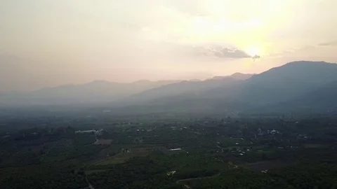Aerial View. Flying over the beautiful mountain and beautiful fores Stock Footage