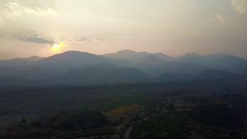 Aerial View. Flying over the beautiful mountain and beautiful fores Stock Footage
