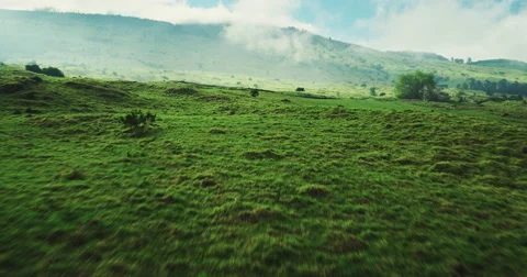 Aerial view flying over beuatiful countryside Stock Footage 63512010