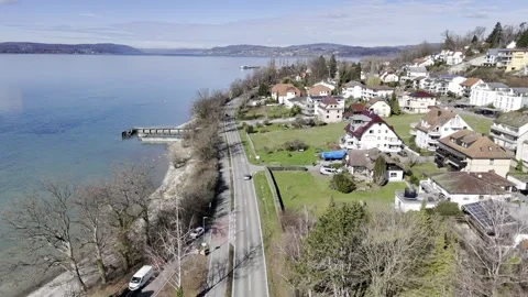 Aerial View Flying Over Bodensee Germany Stock Footage 266053188