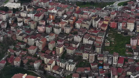 Aerial view flying over dense urban istanbul cityscape 스톡 동영상 339479727