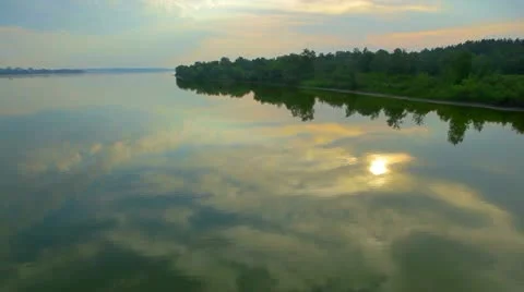 Aerial View: Flying over fields and lakes. Altai. Siberia Stock Footage 11519303