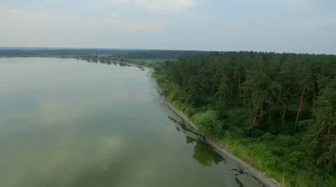 Aerial View: Flying over fields and lakes. Altai. Siberia Stock Footage 11519333