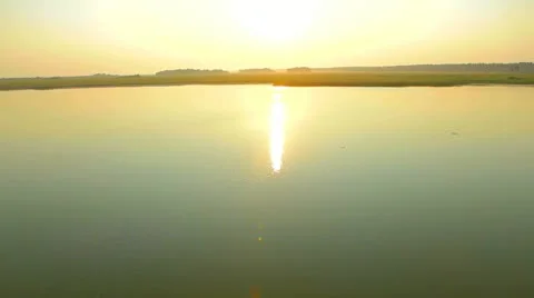 Aerial View: Flying over fields and lakes. Altai. Siberia Stock Footage 11519513