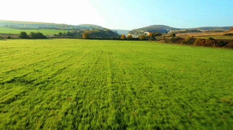 Aerial View: Flying over the fields, near Bakhchisaray, Crimea Stock Footage 36817911