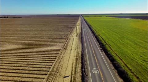 Aerial View: Flying Over The Fields, near California  CA Stock-Footage 46457572