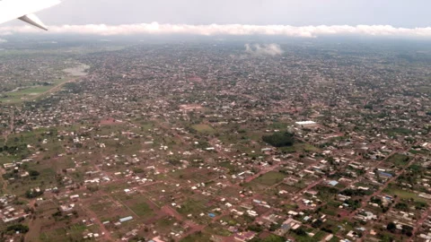 Aerial view flying over Lomé, Togo Stock Footage 294561925