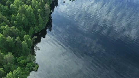 Aerial View. Flying over the mountain lake. Aerial camera shot. Altai, Siberia. Stock Footage 33851173