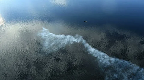 Aerial View. Flying over the mountain lake. Aerial camera shot. Altai, Siberia. Stock Footage 33911902