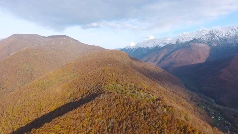 Aerial View. Flying over the mountain Aibga Krasnaya Polyana in Sochi. Stock Footage 71324074