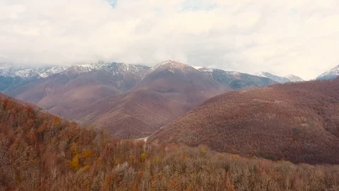 Aerial View. Flying over the mountain Aibga Krasnaya Polyana in Sochi. Stock Footage 71328356