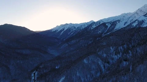 Aerial View. Flying over the mountain Aibga Krasnaya Polyana in Sochi. Stock Footage 71394604