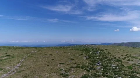 Aerial View. Flying over the Mountain Lake. Altai. Siberia. Karakolsky Lakes Stock Footage