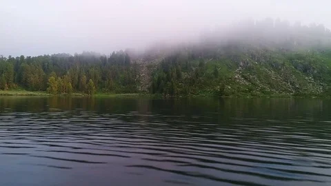 Aerial View. Flying over the Mountain Lake. Altai. Siberia. Karakolsky Lakes 動画素材 77492737