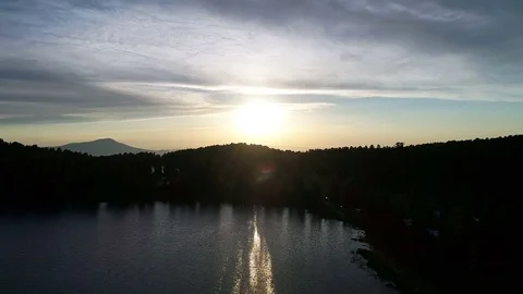 Aerial View. Flying over the Mountain Lake. Altai. Siberia. Karakolsky Lakes. Ph Stock Footage 77902069