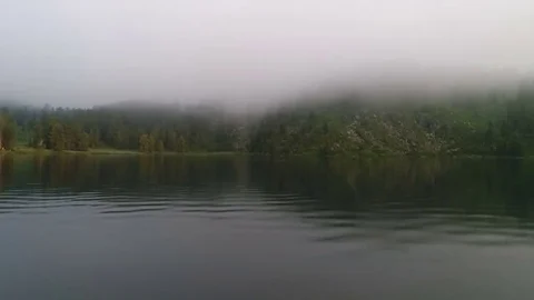 Aerial View. Flying over the Mountain Lake. Altai. Karakolsky Lakes Expedition Stock Footage 78530104