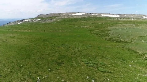 Aerial View. Flying over the Mountain Lake. Altai. Karakolsky Lakes Expedition Stock Footage 78627307