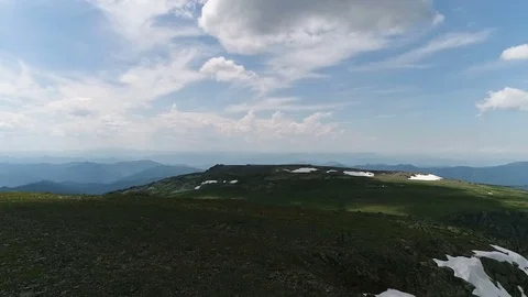 Aerial View. Flying over the Mountain Lake. Altai. Karakolsky Lakes Expedition Stock Footage 78692960