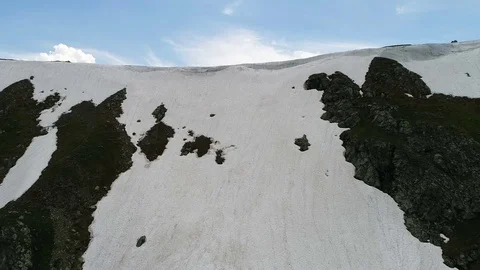 Aerial View. Flying over the Mountain Lake. Altai. Karakolsky Lakes Expedition Stock Footage 79133713