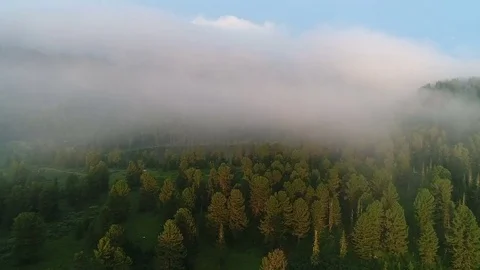 Aerial View. Flying over the Mountain Lake. Altai. Karakolsky Lakes Expedition Stock Footage 79430969
