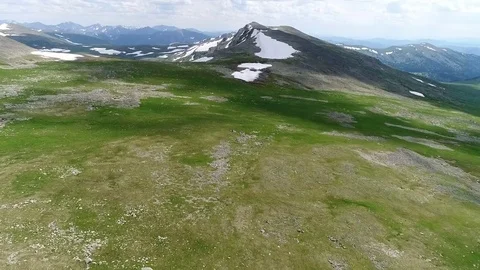 Aerial View. Flying over the Mountain Lake. Altai. Karakolsky Lakes Expedition 動画素材 79430970