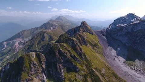 Aerial View. Flying over the mountain Aibga Krasnaya Polyana in Sochi. 動画素材 80230387