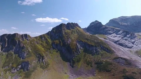 Aerial View. Flying over the mountain Aibga Krasnaya Polyana in Sochi. 動画素材 80230815