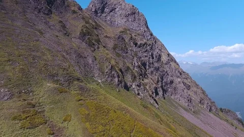 Aerial View. Flying over the mountain Aibga Krasnaya Polyana in Sochi. 動画素材 80246851