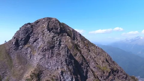Aerial View. Flying over the mountain Aibga Krasnaya Polyana in Sochi. 動画素材 80247714