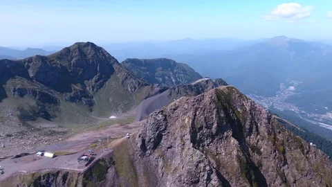 Aerial View. Flying over the mountain Aibga Krasnaya Polyana in Sochi. 動画素材 80248206
