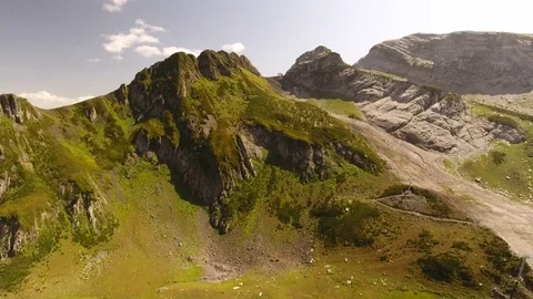 Aerial View. Flying over the mountain Aibga Krasnaya Polyana in Sochi. 動画素材 80249150