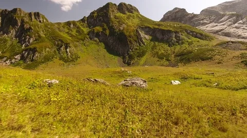 Aerial View. Flying over the mountain Aibga Krasnaya Polyana in Sochi. 動画素材 80249729