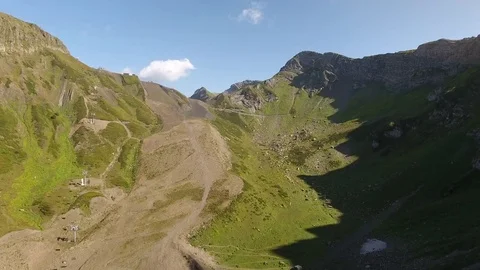 Aerial View. Flying over the mountain Aibga Krasnaya Polyana in Sochi. 動画素材 80249775