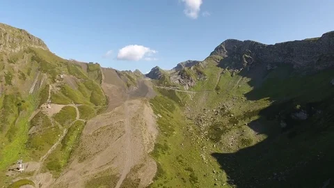 Aerial View. Flying over the mountain Aibga Krasnaya Polyana in Sochi. 動画素材 80250325