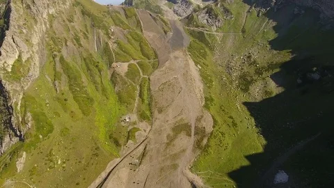 Aerial View. Flying over the mountain Aibga Krasnaya Polyana in Sochi. 動画素材 80250812